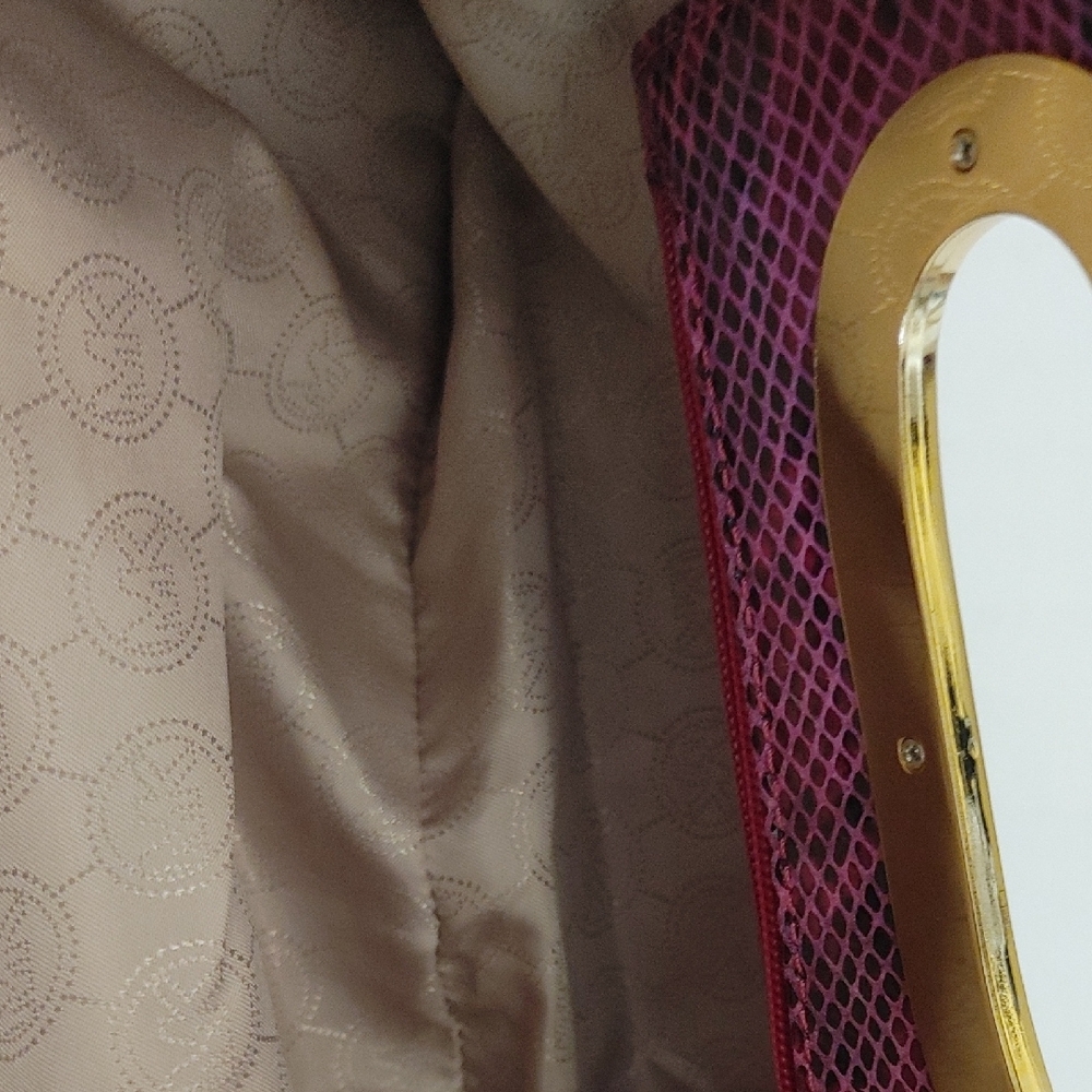 Pristine Michael Kors Pink/Black Snake Print Clutch - Picture 4 of 4